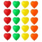 Heart shaped balloons Kinds of Rainbow Party Latex Balloons for Birthday / Anniversary / Valentine's / Wedding / Engagement Party Decoration Multicolor (20 Pcs Set)
