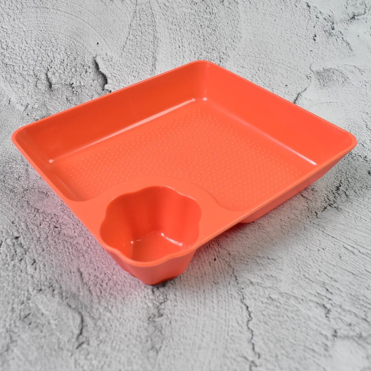 Plastic Plates with Dipping Saucer & Round Dip Part (1 Pc / 18×16 Cm / 1 Pc) - Image 6