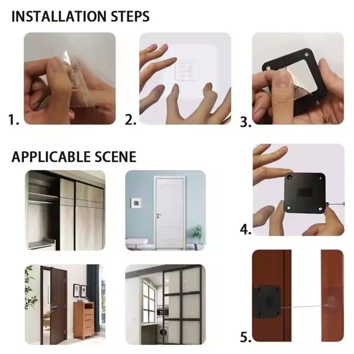 Automatic Door Closer Punch-Free Automatic Sensor Door Closer With 4 Screw - Image 3