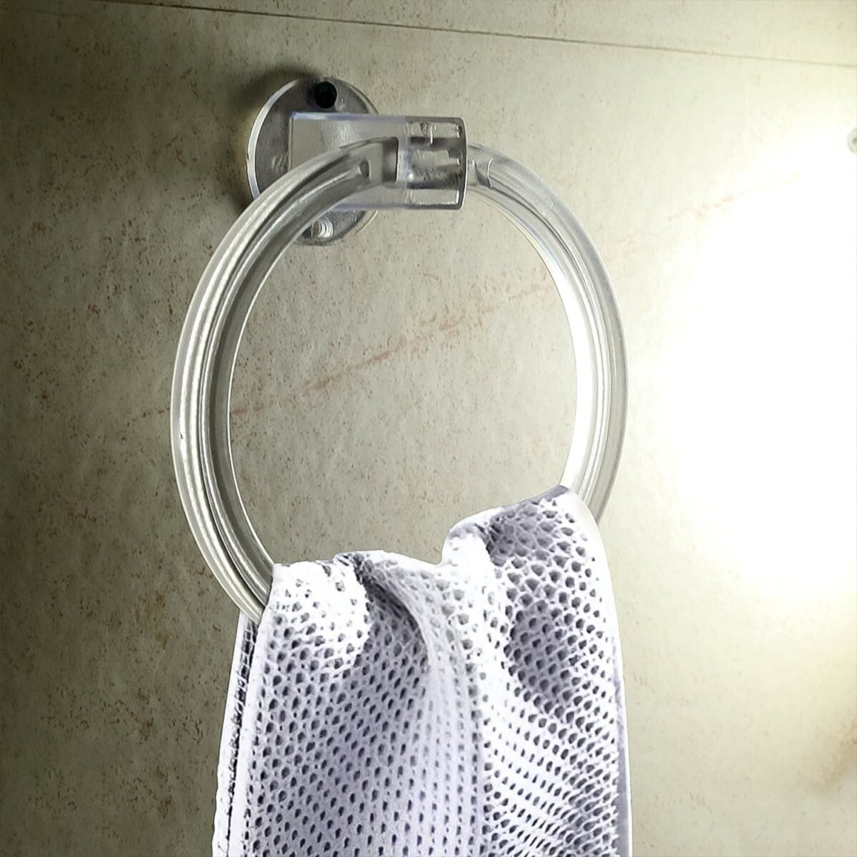 Unbreakable ABS Round Towel Ring Wall Mounted Stand / Holder (1 Pc) - Image 3
