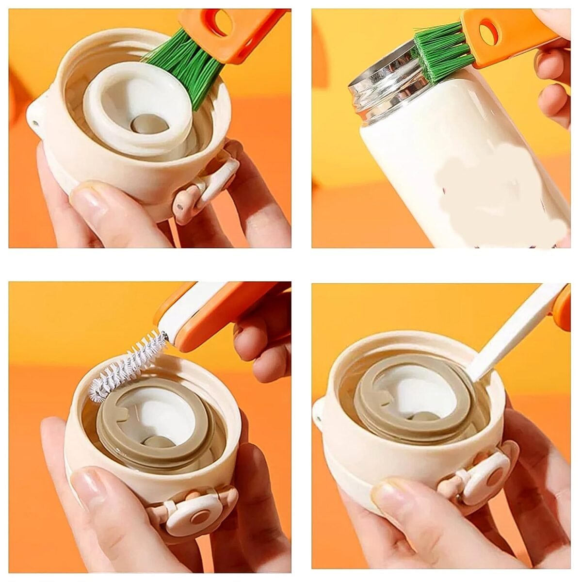 3-in-1 Multifunctional Cleaning Brush Set – Mini Bottle, Cup & Lid Cleaner (1 Pc) - Image 8