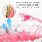 2-in-1 Tooth Brush with Tongue Scraper, Soft Bristle & Long Handle (8Pcs) Soft Toothbrush - Image 3