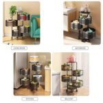 Metal Round High Quality Kitchen Trolley with Wheels (3 Layer / 1 Pc) - Image 6