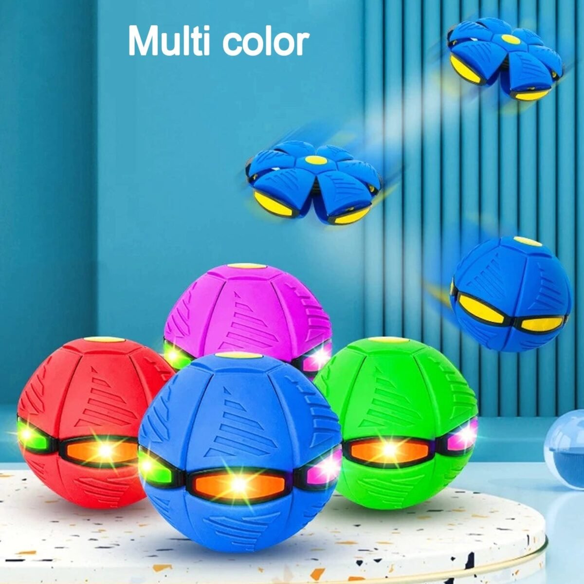 Football Flat Throw Disc - with 3 LED Light Flying Toys - Image 3