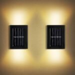Solar Wall Lights Small Fence Lights Solar Powered Up Down LED Porch Light Garden Lights Outdoor Solar Landscape Lights WaterProof Light (1 Pc) - Image 5