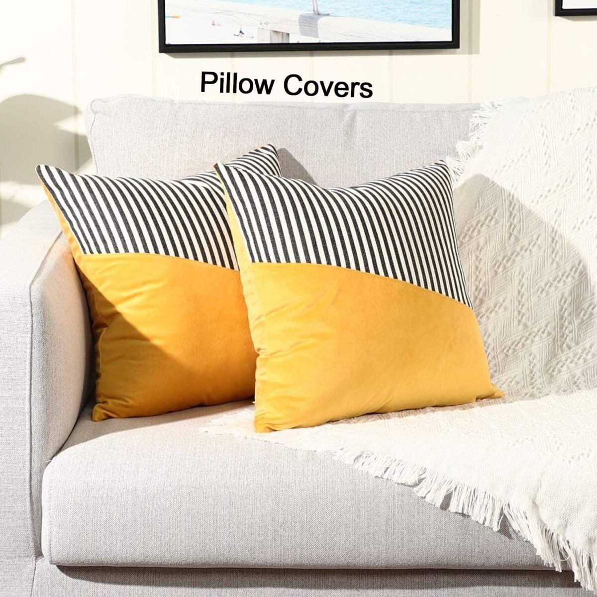 Decorative Pillow Covers Cushion Cases Soft Cotton (22 × 22 Inch / 1 Pair / 2 Pc) - Image 4
