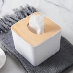 Tissue Box Desktop Stand Bamboo Tissue Cover Box Rectangular Paper Towel Holder Removable Tissue Dispenser for Bathroom Vanity Countertop Bedroom Car Holder Paper Towels Dispenser (1 Pc ) - Image 5