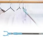 Stainless Steel Telescopic Pole Clothes Hooks Hanger (1 Pc / 1 Mtr.) - Image 4