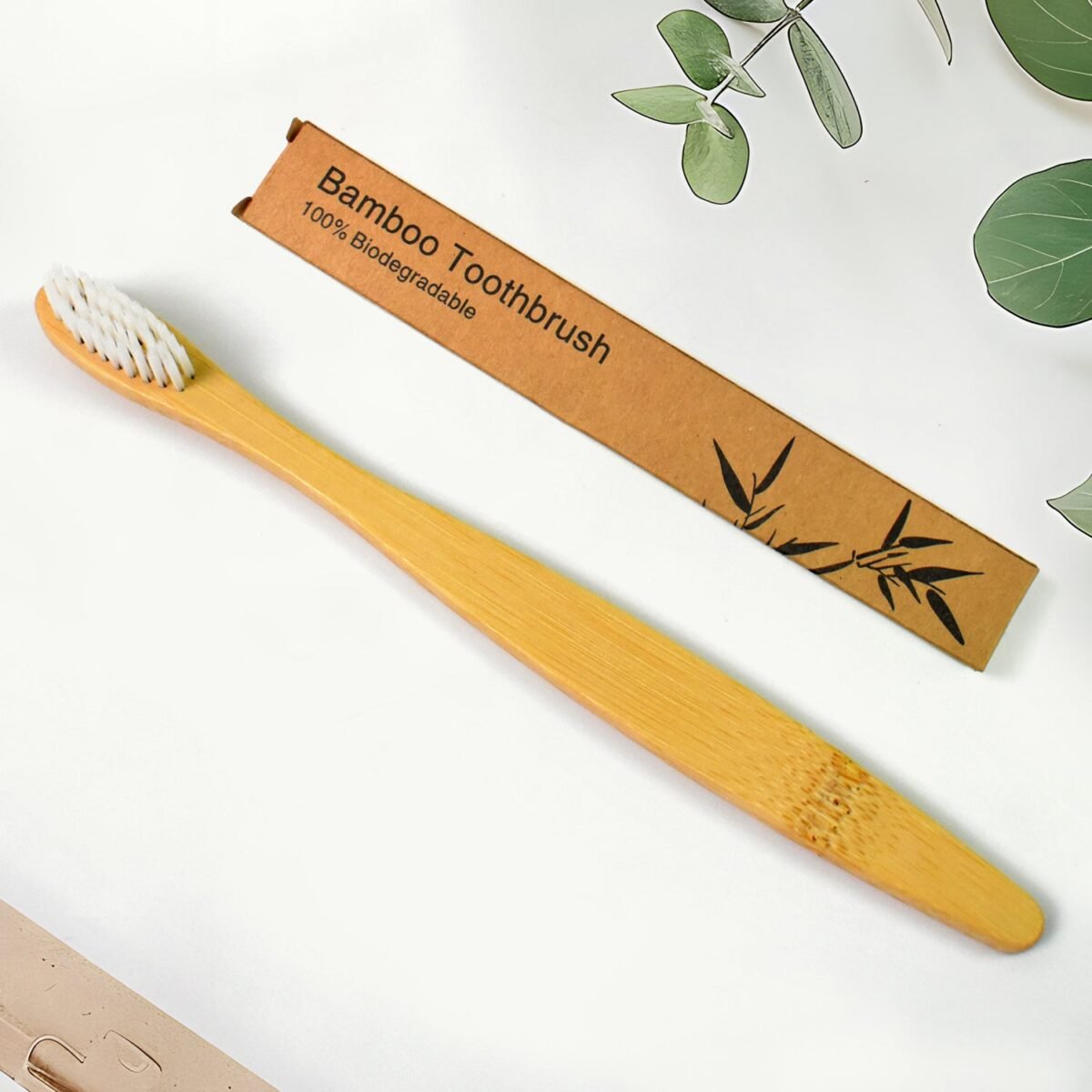 Wooden / Bamboo Brush Toothbrush Ultra Soft Bristles (1 Pc) - Image 1