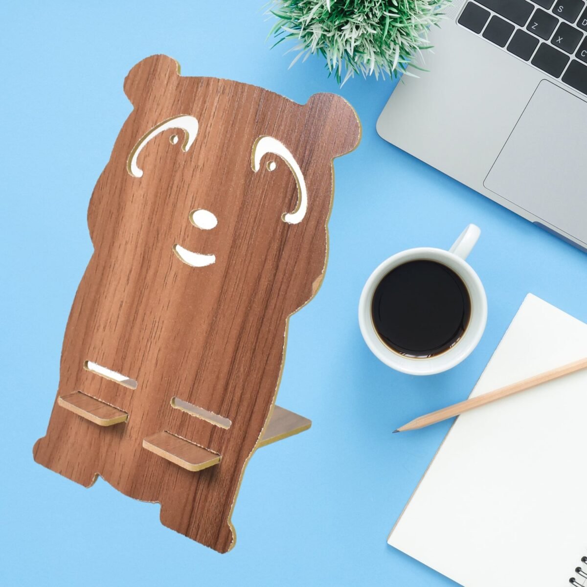 Wooden Cartoon Shape Design Mobile Stand  (1 Pc) - Image 3