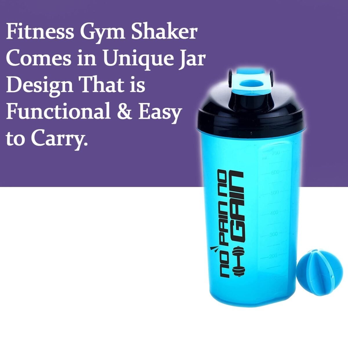 700ml Protein Shaker Bottle with Powder Storage 3-Compartment Gym Shake - Image 3