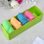 5 Compartments Socks / Handkerchief / Underwear Storage Box Socks Drawer Closet Organizer Storage Boxes (pack of 4) - Image 3