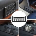 Car Storage Organize Car String Bag Car Seat Side Storage, Net Bag Mesh Pocket Organizer Stick-on for Purse Bag Phone - Image 3