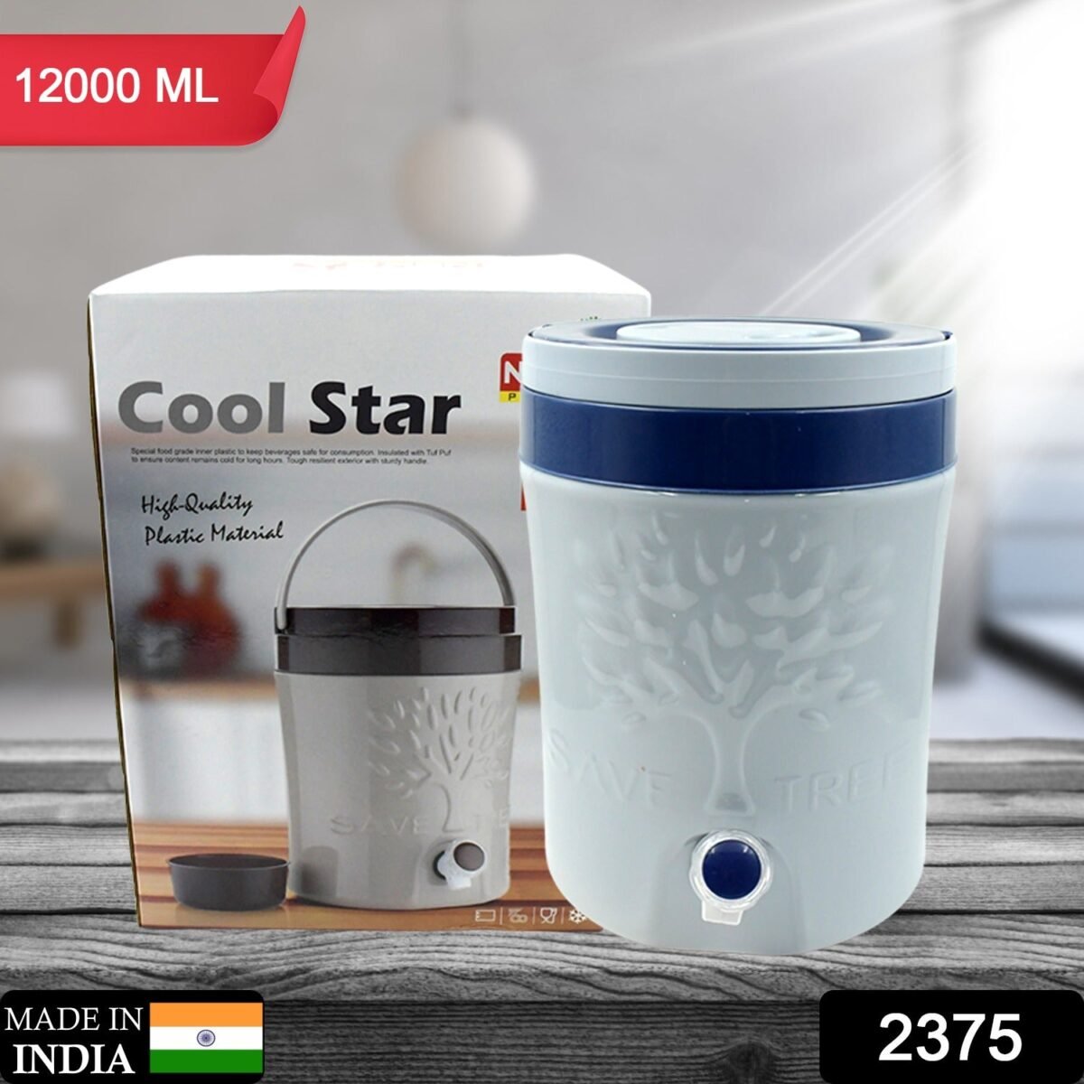 Insulated Water Jug with Tap (12000ml): Leakproof, Travel Cooler - Image 2