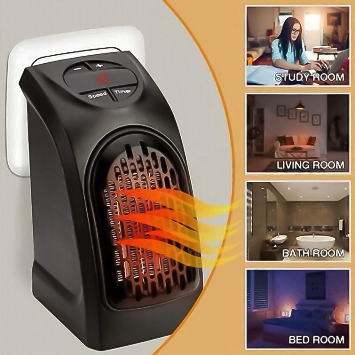 Electric Mini Handy Heater Plug-In Wall (400w) - Image 6