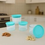 Airtight Container Jar 4 Pc Set With Stylish Tray for Kitchen Unbreakable Jar Set for Multipurpose Storage ( Mukhwas Dani ) - Image 4