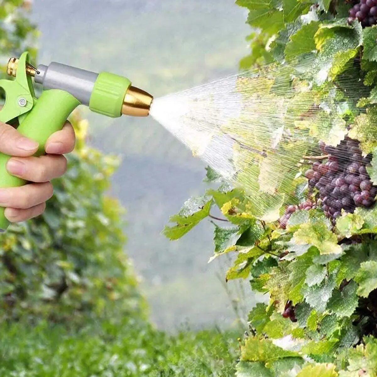 Water Spray Nozzle, Hose Sprayer, High Pressure Long Range Zinc Alloy Rotatable for Gardening Spray Adjustable High Pressure Car Washer Washing Water Spray Gun - Image 1