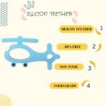 Silicone Helicopter Shape Teether for Baby (1 Pc / Mix Color) - Image 3