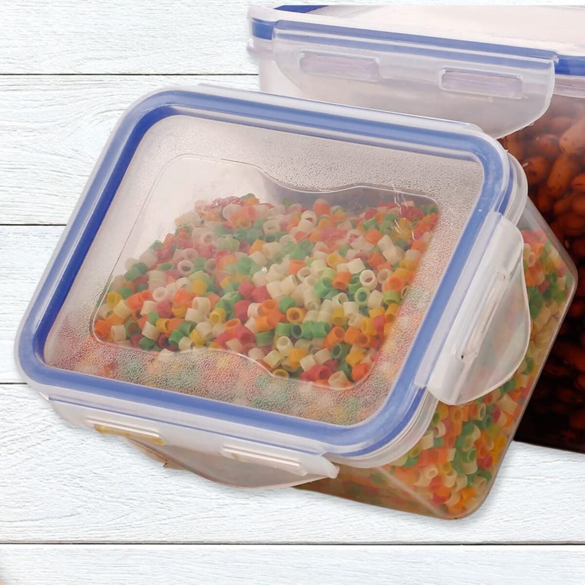 Classics Rectangular Plastic Airtight Food Storage Containers with Leak Proof Locking Lid Storage container set of 3 Pc( Approx Capacity 500ml,1000ml,1500ml, Transparent) - Image 5