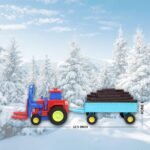 Plastic Tractor Toy Friction Powered Tractor with Bricks Trolley (1 Pc) - Image 4