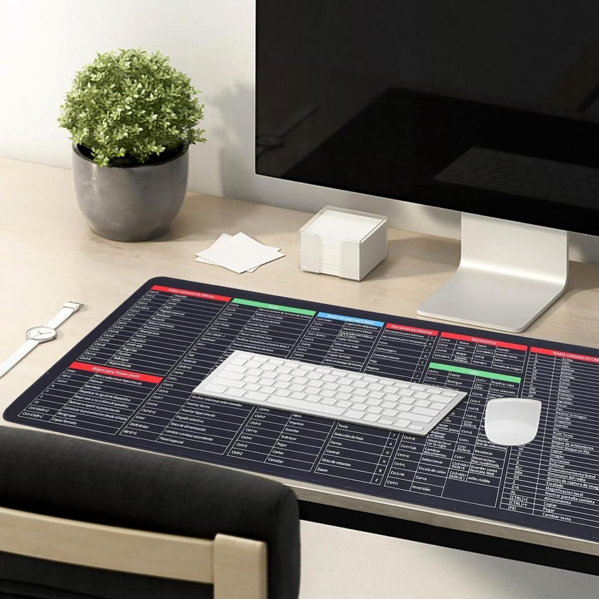 Mat of Shortcut Keyboard  Mouse Pad Mat Mouse Pads for Desk Quick Key Super Large Anti-slip Keyboard Pad Desk Accessories Desktop Mouse Pad Office Oversized Big Mouse Pad Rubber (80—30 Cm) - Image 1