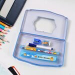 Cartoon Metal Compass Box for Kids with Stationery (6 Pc Set) - Image 4