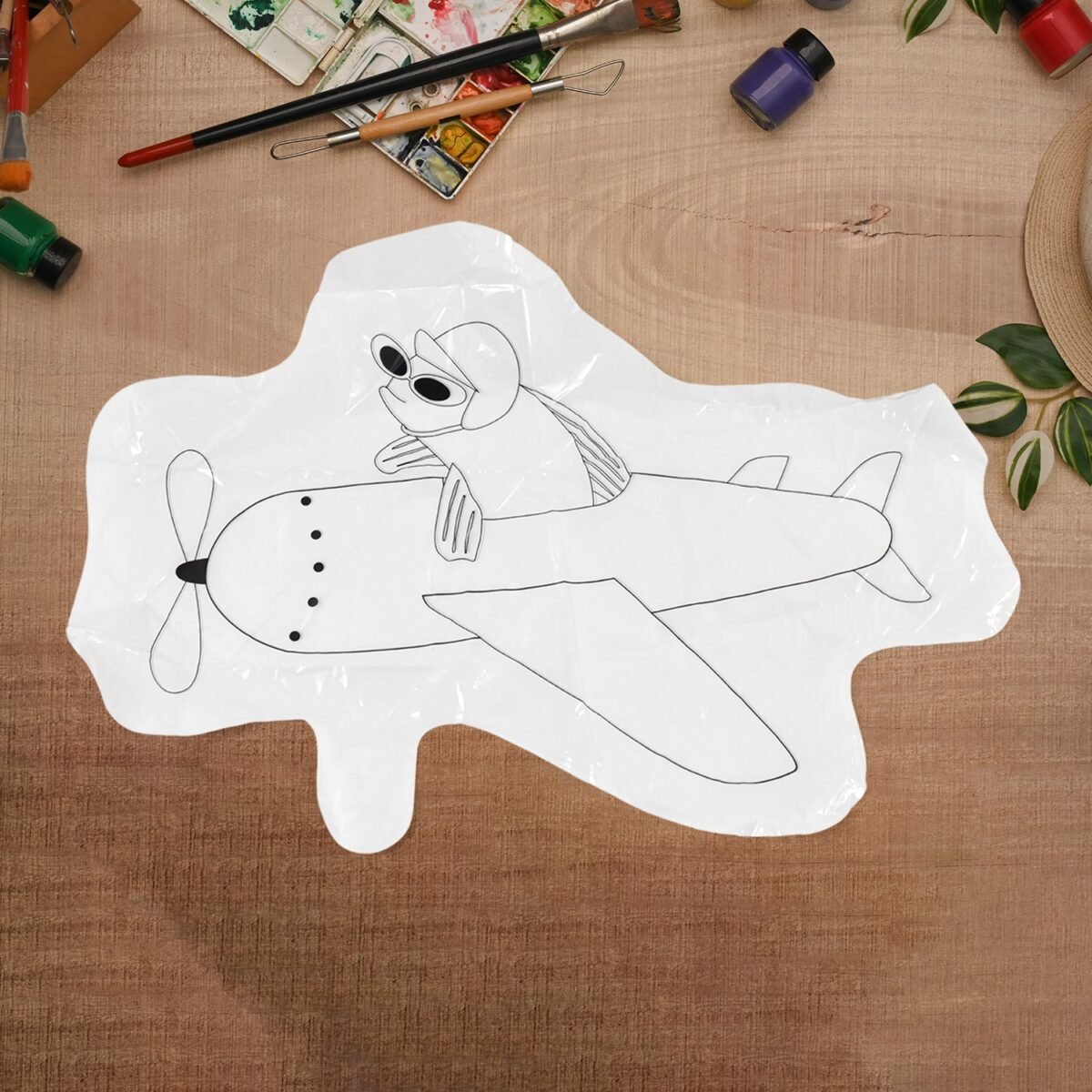 Multicolour colour-your-own inflatable animals With 6pcs Colored Pen Markers (1 Set) - Image 3