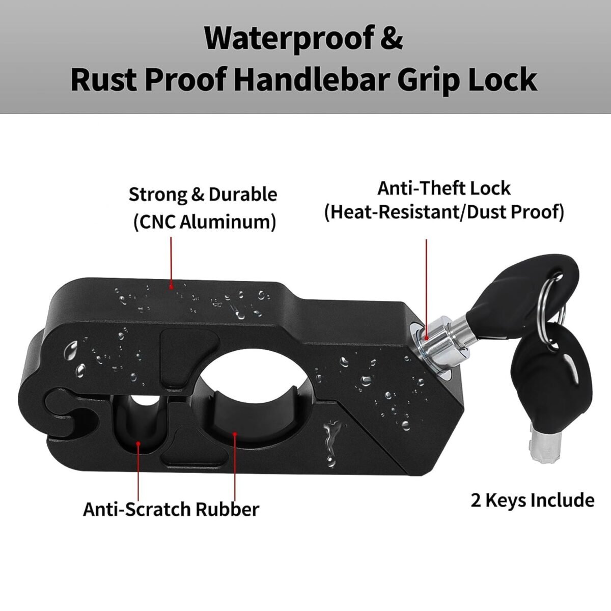 Motorcycle Grip Lock Universal Motorcycle Handlebar Throttle Grip Security Lock - Image 4