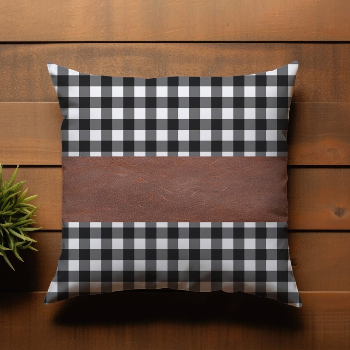 Pillow Covers, Leather & Cotton Cushion Covers (15 × 15 Inch / 1 Pair / 2 Pc) - Image 1