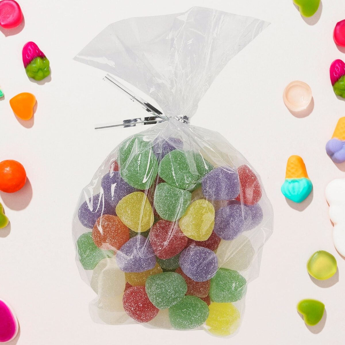 Clear Cookie Bags, Gift Bag Clear Flat Treat Bags (50 Pc Set) - Image 3