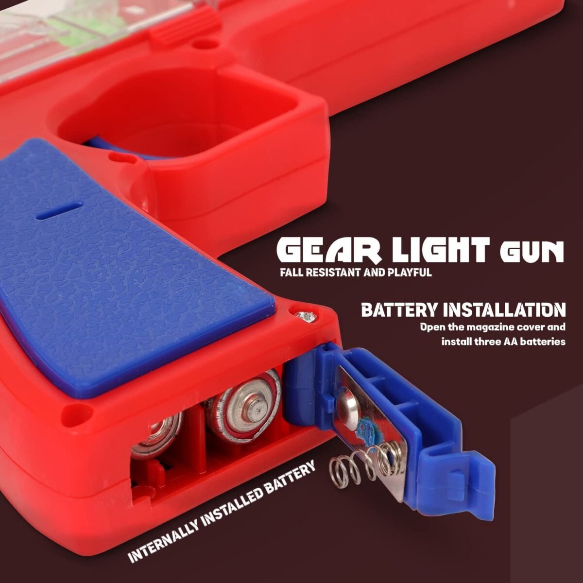 Plastic Gear Simulation Laser Toy Gun – 3D Lights, Music & Rotating Gear (1 Pc, 3+ Years) - Image 5