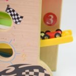 Wooden Ramp Racer Race Track Vehicle Play sets With 4 Mini Racers (with Handle) - Image 4