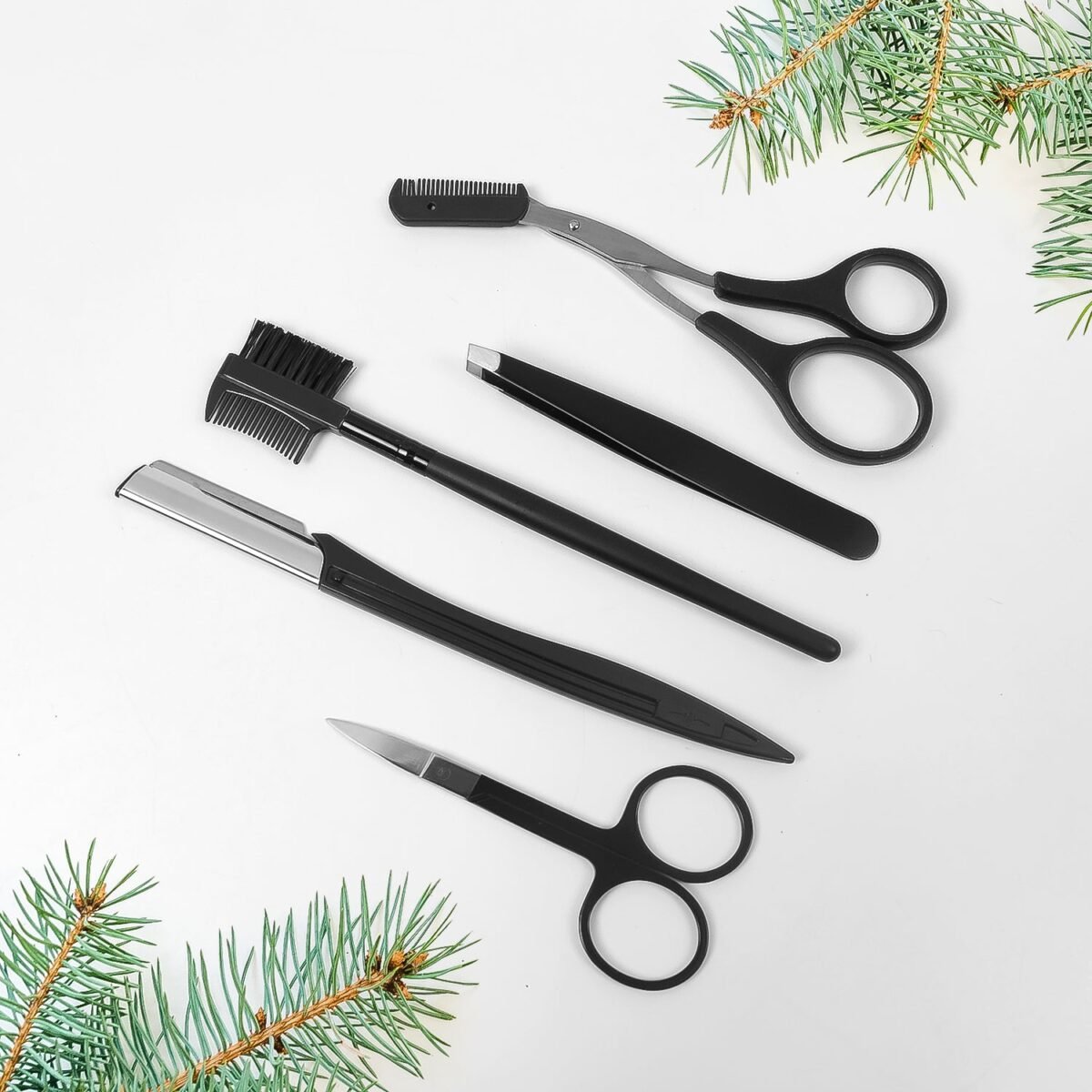 Eyebrow Kit, 5 in 1 Tweezers for Eyebrows (1 Set) - Image 3