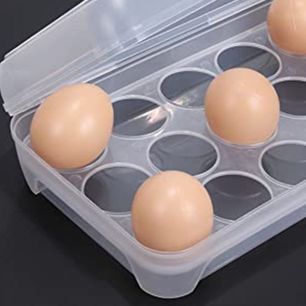 Plastic Egg Storage Container Holder for Refrigerator Egg Tray Holds 15 Eggs (1 Pc) - Image 6