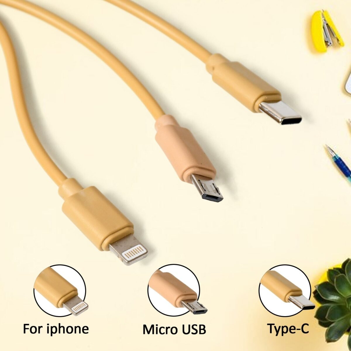 Retractable 3-in-1 Charger Cable for Phones & Android (1 Pc, Multi-USB) - Image 4