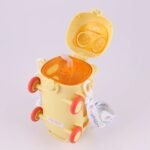 Bus Shaped Kids Water Bottle with Strap – 500ml Cute Cartoon Design With Sticker - Image 6