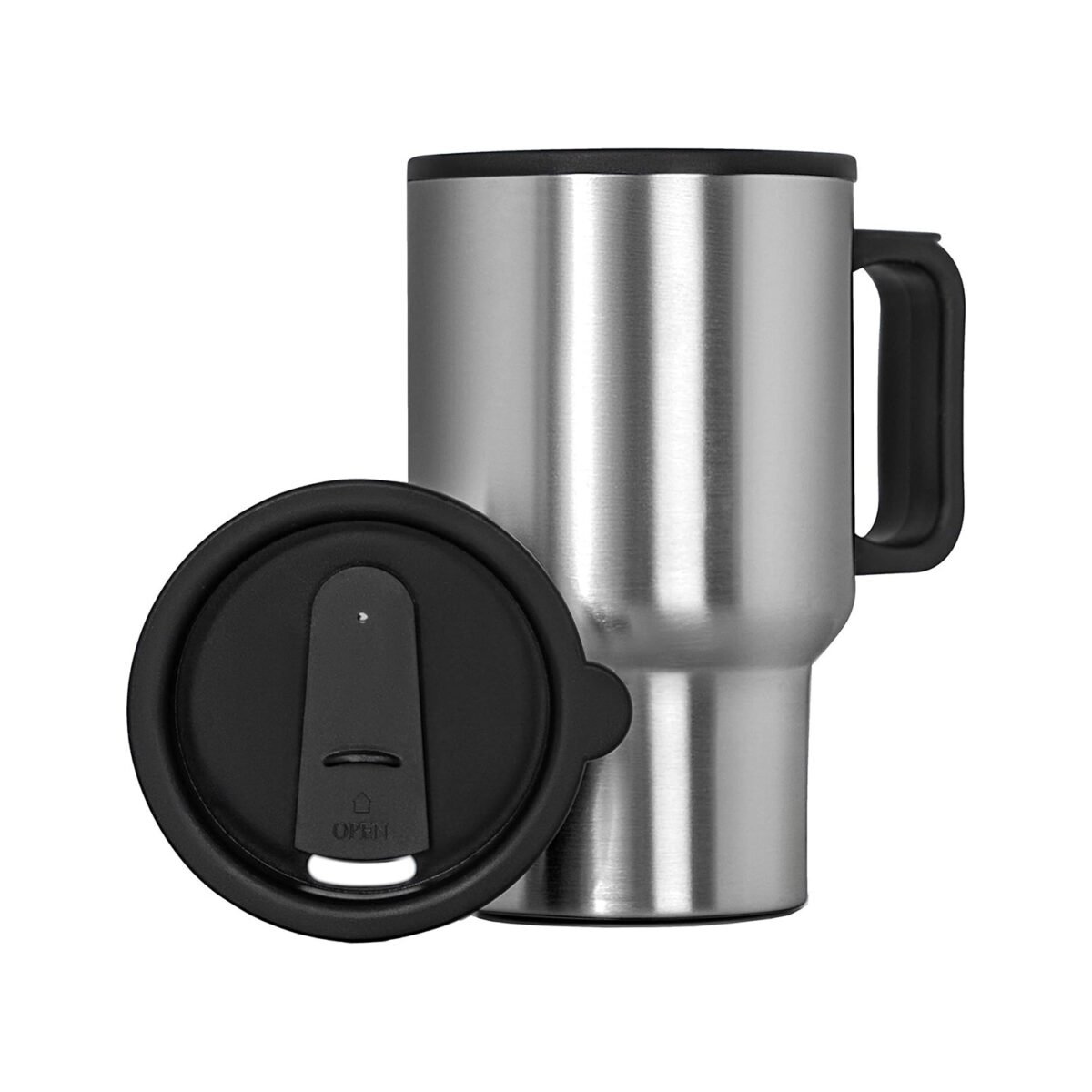 Stainless Steel Vacuum Glass Insulated Glass Coffee Cups (With Lid & Handle / 1 pc) - Image 1