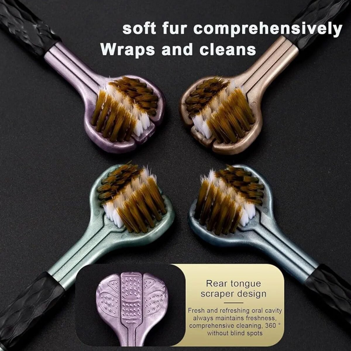 3 Sided Toothbrush, Soft Bristle Toothbrush (2 Pc Set) - Image 4