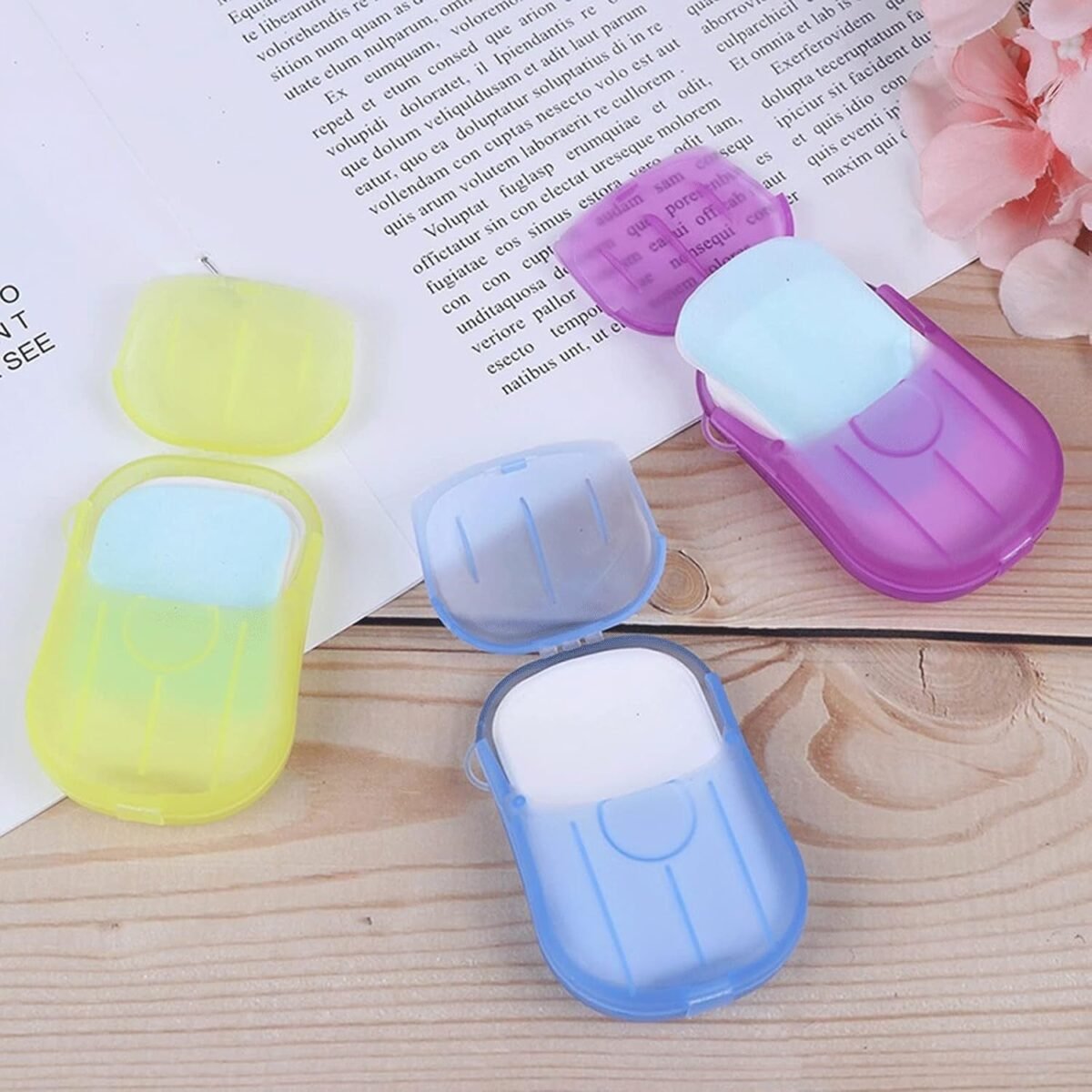 Travel Paper Soap Sheet with Mini Box (20 Sheets in a Pack Approx / Mix Color) - Image 6
