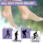 Foot Arch Support for Men & Women | Medial Arch Support for Flat Feet Correction Sleeve with Cushion | Plantar Fasciitis Leg Foot Pain Relief Product | Foot Care for Orthopedic Shoes Slippers, (1 Pair) - Image 3