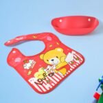 Multifunctional Waterproof BPA Free Reusable Soft Fabric Plastic Baby Bib (1 Pc) - Image 6