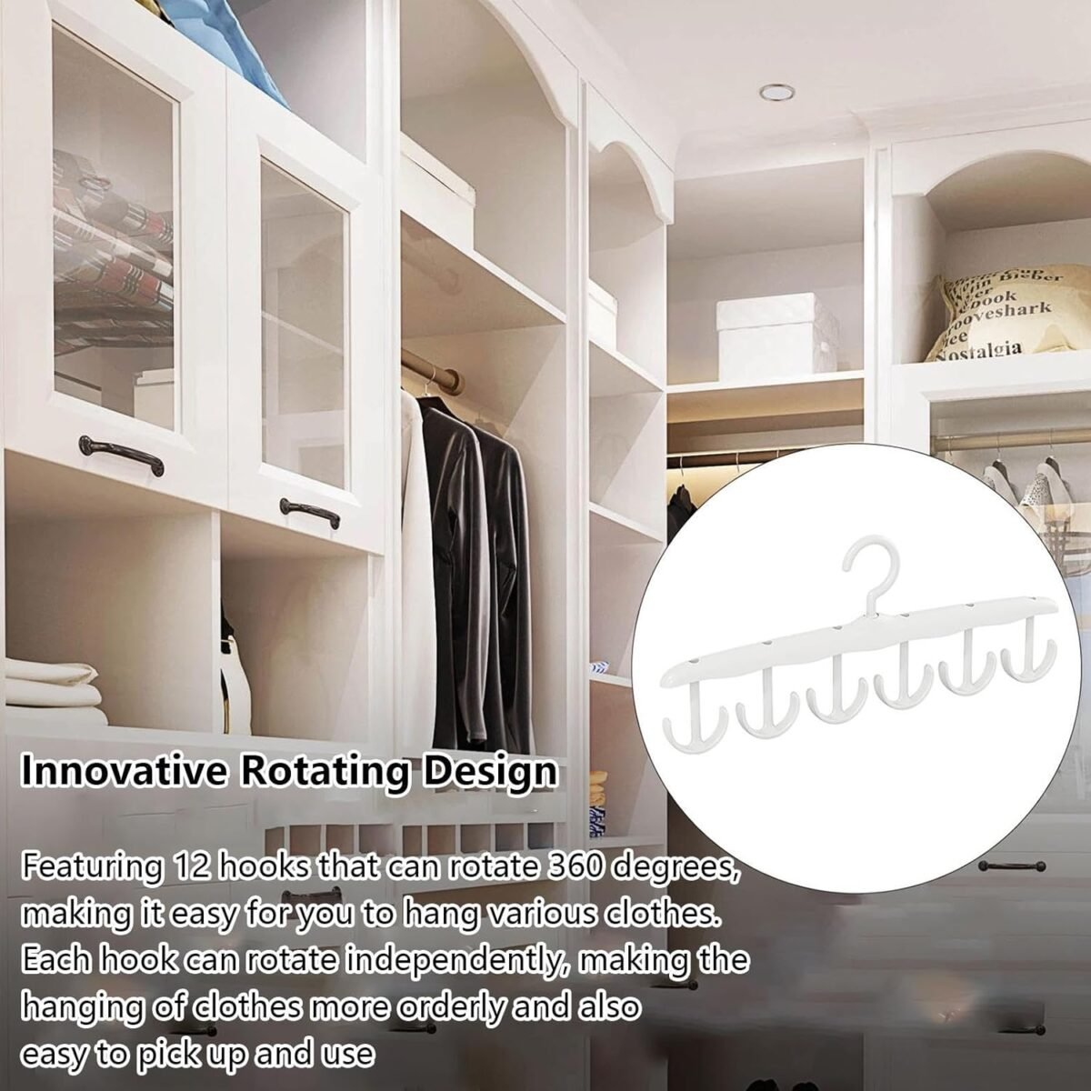 Rotatable Tank Top Hanger – Space Saving Closet Organizer for Dorms & Apartments (12-Hook) - Image 6