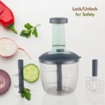 1100 ml 2 in 1 Push up Chopper with affixed with 6 Sharp Blade | Vegetable and Fruit Cutter with Easy Push and chop Button - Image 3