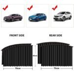 Car Window Curtain Sunshade | 4 Pcs Set with Hooks & Tapes - Image 6