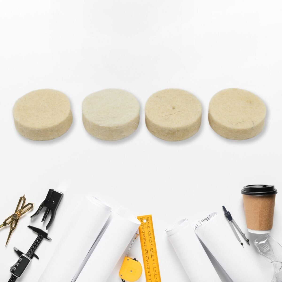 Rotary Tool Accessory Wool Felt Polishing Pad Felt (5 Pcs Set) - Image 1