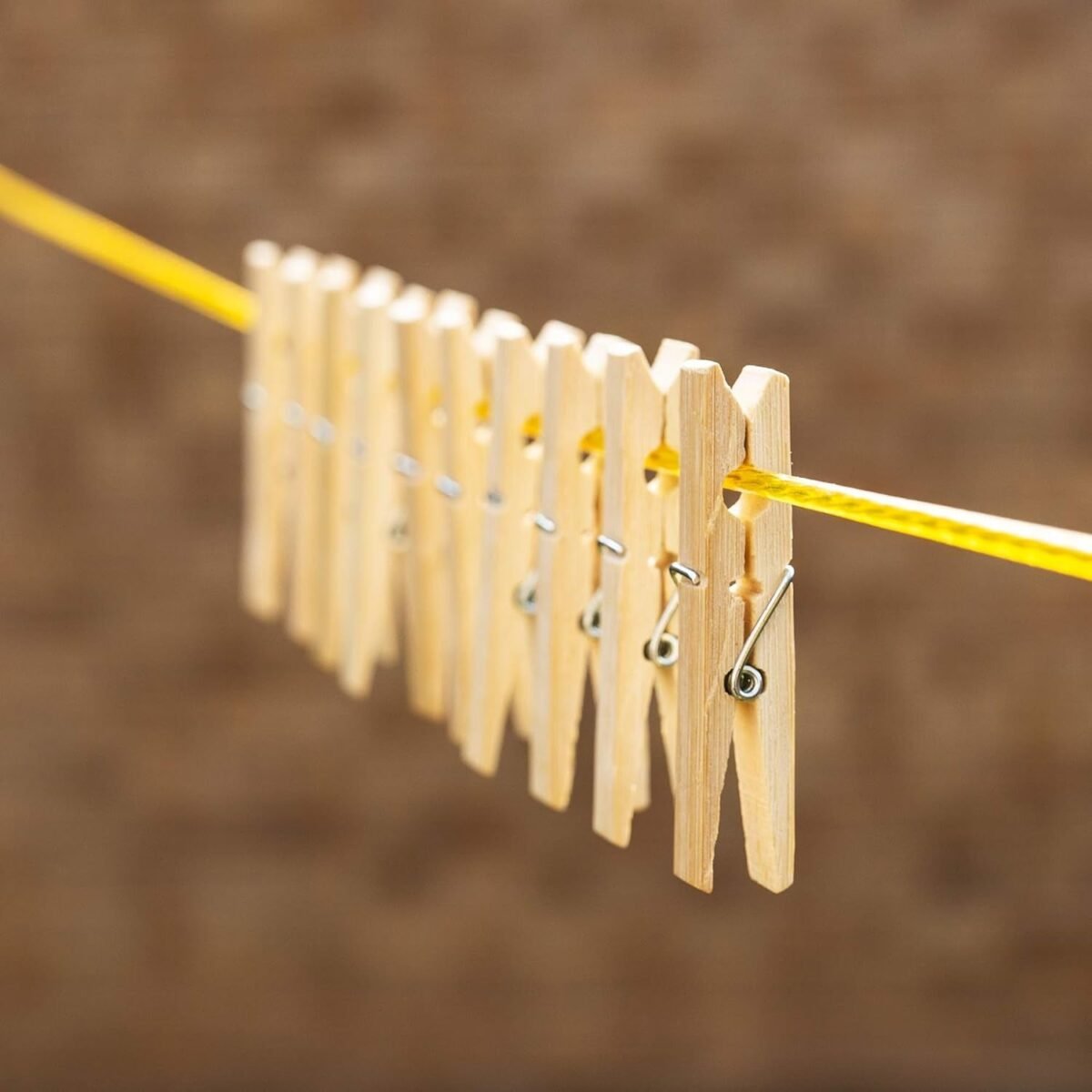 Heavy Duty Bamboo Wooden Cloth Clips / Pegs (10 Pcs Set) - Image 3