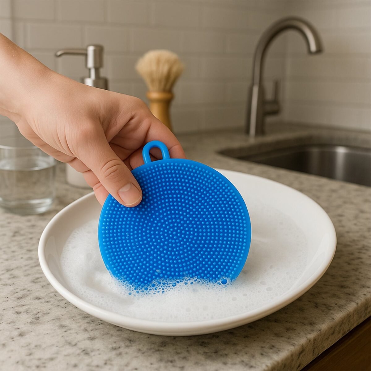 Silicone Dish Scrubber Sponge Mildew Free, Non Stick, Heat Resistant - Image 8