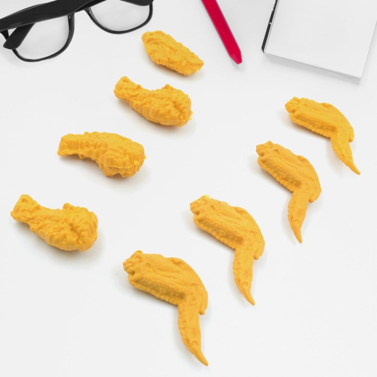 Cute Chicken Wing & Leg Erasers for Kids & Students (8 Pc Set) - Image 7