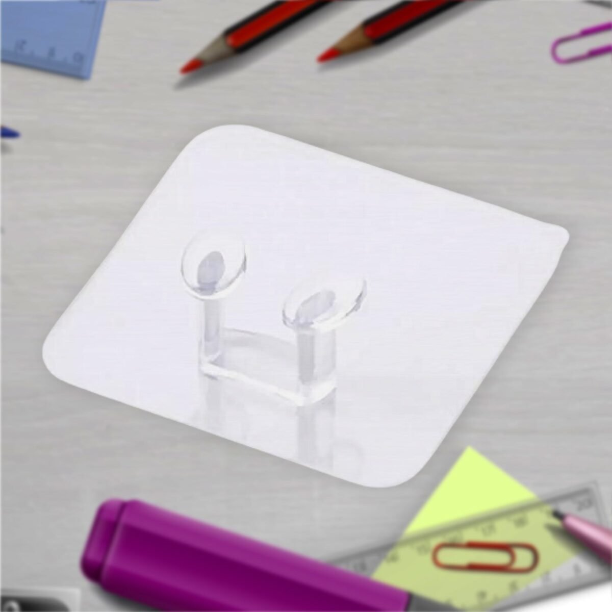 Transparent Self-Adhesive Wall Hook – Drill-Free, Waterproof & Oil-Proof for Toothbrush, Socket (1 Pc) - Image 7