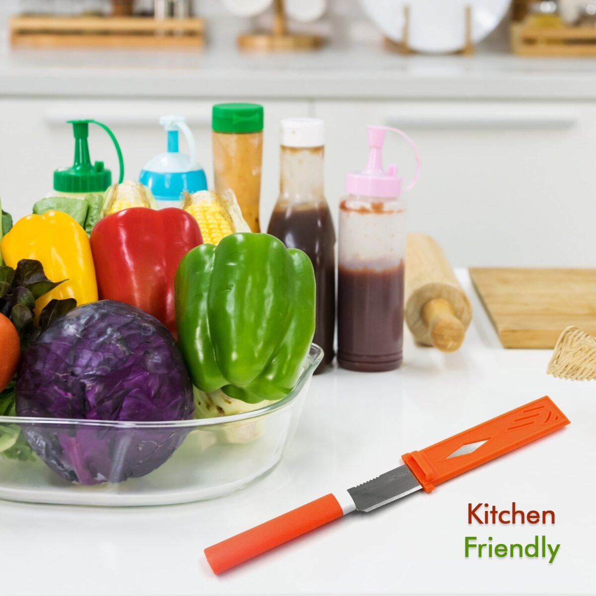 Stainless Steel Knife For Kitchen Use, Knife Set, Knife & Non-Slip Handle With Blade Cover Knife - Image 3